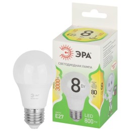 Лампа светодиодная GREEN LINE A60-8W-830-E27 GL 8Вт 3000К свет тепл. E27 Эра Б0067105