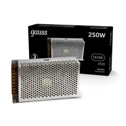 Блок питания для светодиодной ленты Black 250Вт 12В IP20 (драйвер) GAUSS 202003250