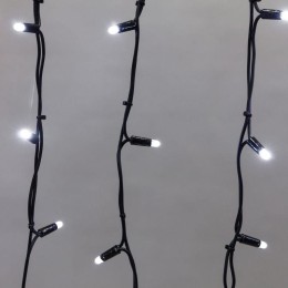 Гирлянда светодиодная "Айсикл" (бахрома) 4х0.6м 128LED бел. 10Вт 230В IP67 провод каучук черн. Neon-