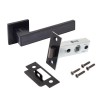 Комплект ручка и защелка "ЛАНА" АРТ BL/BL+L45-8 BL (86150/S45) матов. черн. Аллюр 15709