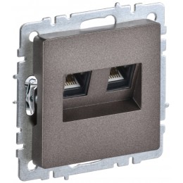IEK BRITE BASE Темн.бронза Розетка двойная RJ11+RJ45 кат.5E РК/Т12-БрТБ