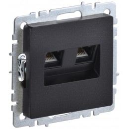 IEK BRITE BASE Черный Розетка двойная RJ11+RJ45 кат.5E РК/Т12-БрЧ