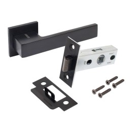 Комплект ручка и защелка АРТ "РИНГО" BL+L45-8 BL (83150/S45) матов. черн. Аллюр 15723