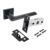 Комплект ручка и защелка АРТ "ТИНА" BL+L45-8 BL (88150/S45) матов. черн. Аллюр 15717