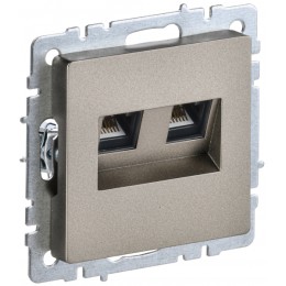 IEK BRITE BASE Шампань Розетка двойная RJ11+RJ45 кат.5E РК/Т12-БрШ