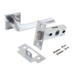Комплект ручка и защелка АРТ "ТИНА" SC+L45-8 SC (8890/S45) матов. хром Аллюр 15719