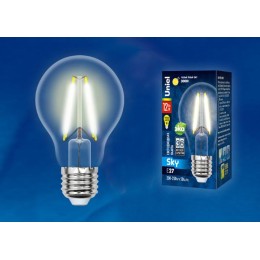 Лампа светодиодная LED-A60-12W/3000K/E27/CL PLS02WH Sky 12Вт A 3000К тепл. бел. прозр. картон Uniel