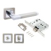 Комплект ручка и защ с фикс АРТ "ВЕНСАН" SN/CP+L7050S SN+BK-S1 SN/CP(2682/S7050) матов. никель/хром