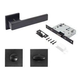 Комплект ручка и защ с фикс АРТ "РИНГО" BL+L7050S BL+BK-S2 BL (83150/S7050) матов. черн. Аллюр 15724