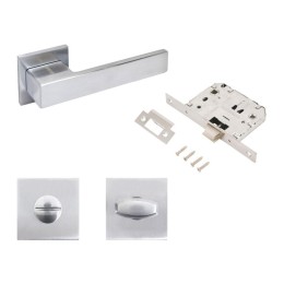 Комплект ручка и защ с фикс АРТ "РИНГО" SC+L7050S SC+BK-S2 SC (8390/S7050) матов. хром Аллюр 15726