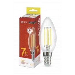 Лампа светодиодная LED-СВЕЧА-deco 7Вт свеча прозрачная 3000К тепл. бел. E14 810лм 230В IN HOME 46906