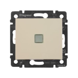Переключатель проходной 1-кл. СП Valena 10А IP31 250В с зел. индикацией механизм сл. кость Leg 77432
