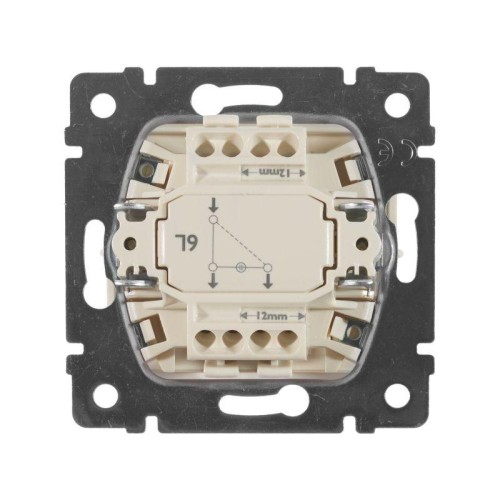 Переключатель проходной 1-кл. СП Valena 10А IP31 250В с зел. индикацией механизм сл. кость Leg 77432