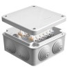 Коробка распределительная ОП 105х105х56мм IP54 с клемм. 7 выходов 4 гермоввода 10А 12 контактов крыш