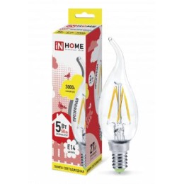 Лампа светодиодная LED-СВЕЧА НА ВЕТРУ-deco 5Вт свеча на ветру прозрачная 3000К тепл. бел. E14 450лм