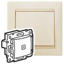 Переключатель проходной 1-кл. СП Valena 10А IP31 с подсветкой механизм сл. кость (DIY-упак.) Leg 695