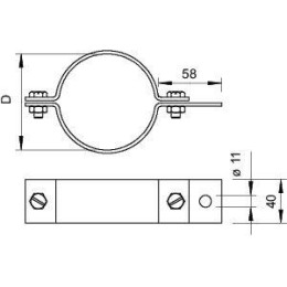 Скоба для труб d100мм 303 DIN-3 1/2 OBO 5102251