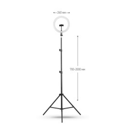 Светильник светодиодный KD-810F C02 10Вт напольный кольцевая подставка для смартфона на штативе черн