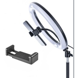 Светильник светодиодный KD-810F C02 10Вт напольный кольцевая подставка для смартфона на штативе черн