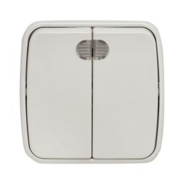 Выключатель 2-кл. ОП Минск 10А IP20 с индикатором бел. Basic EKF EGV10-123-10