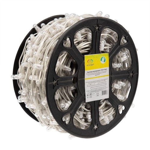 Гирлянда светодиодная "LED ClipLight" шаг 15см 665LED бел. 80Вт 12В IP65 провод ПВХ прозр. (уп.100м)