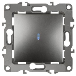 Выключатель 1-кл. СП Эра12 12-1102-12 10А IP20 250В 10AX с подсветкой механизм графит Эра Б0019280