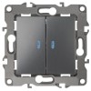 Выключатель 2-кл. СП Эра12 12-1105-12 10А IP20 250В 10AX с подсветкой механизм графит Эра Б0019291