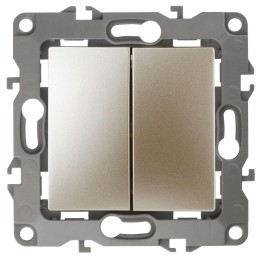 Переключатель 2-кл. СП Эра12 12-1106-04 10А IP20 250В 10AX механизм шампань Эра Б0014666