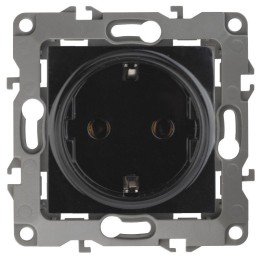 Розетка 1-м СП Эра12 12-2101-06 16А IP20 16AX 250В 2P+E Schuko механизм черн. Эра Б0014680