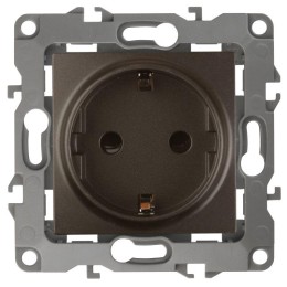 Розетка 1-м СП Эра12 12-2101-13 16А IP20 16AX 250В 2P+E Schuko механизм бронз. Эра Б0019320