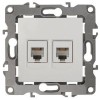 Розетка телефонная 2-м Эра12 12-3106-01 RJ11 бел. Эра Б0014717