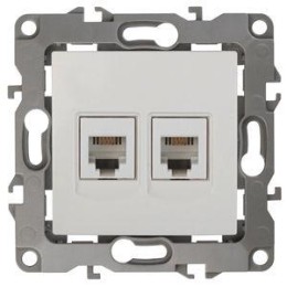 Розетка телефонная 2-м Эра12 12-3106-01 RJ11 бел. Эра Б0014717