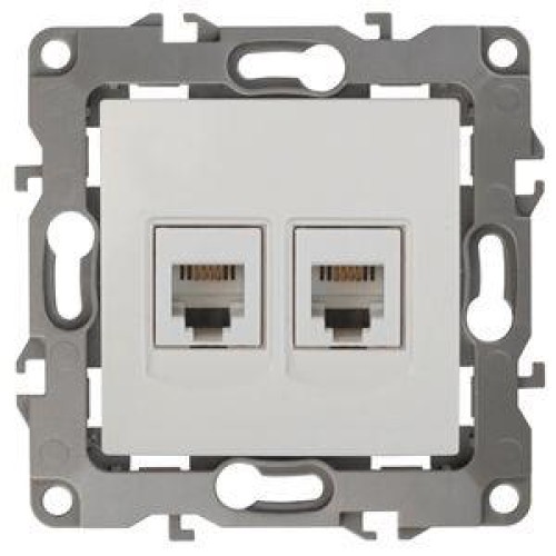 Розетка телефонная 2-м Эра12 12-3106-01 RJ11 бел. Эра Б0014717