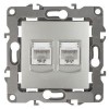 Розетка компьютерная 2-м Эра12 RJ45 12-3108-03 алюм. Эра Б0014731