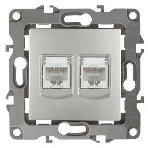 Розетка компьютерная 2-м Эра12 RJ45 12-3108-03 алюм. Эра Б0014731