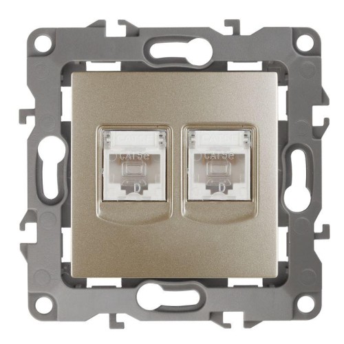 Розетка компьютерная 2-м Эра12 RJ45 12-3108-04 шампань Эра Б0014732