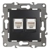 Розетка компьютерная 2-м Эра12 RJ45 12-3108-05 антрацит Эра Б0014733
