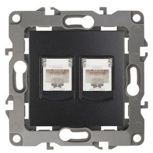 Розетка компьютерная 2-м Эра12 RJ45 12-3108-05 антрацит Эра Б0014733