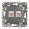 Розетка компьютерная 2-м Эра12 RJ45 12-3108-12 графит Эра Б0019354