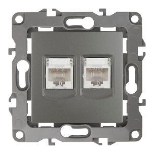 Розетка компьютерная 2-м Эра12 RJ45 12-3108-12 графит Эра Б0019354