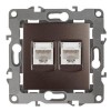 Розетка компьютерная 2-м Эра12 RJ45 12-3108-13 бронз. Эра Б0019355