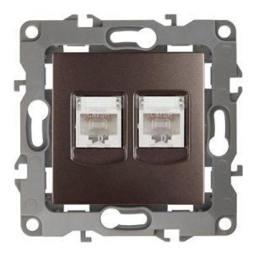 Розетка компьютерная 2-м Эра12 RJ45 12-3108-13 бронз. Эра Б0019355