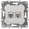Розетка компьютерная + телефонная 2-м Эра12 12-3109-02 RJ45 + RJ11 IP20 сл. кость Эра Б0018249