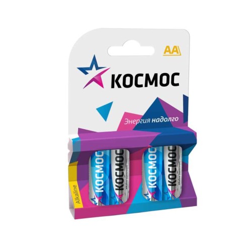 Элемент питания алкалиновый AA/LR6 BP-4 (блист.4шт) КОСМОС KOCLR64BL