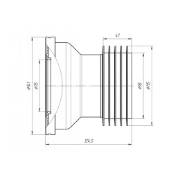 Труба фановая ВК 110х125 АНИ W1218 бел. RTP 11443