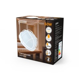 Светильник "Банник" 60Вт E27 IP54 176х90х190мм НБП круг настенно-потолочный с решеткой GAUSS 9266021