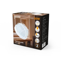 Светильник "Банник" 60Вт E27 IP54 176х90х190мм НБП круг настенно-потолочный с решеткой GAUSS 9266021