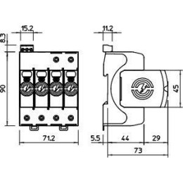 Устройство защиты от импульсных перенапр. УЗИП 280В SurgeController V20-3+NPE+FS-280 3 пол. OBO 5095