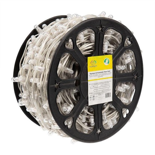 Гирлянда светодиодная "LED ClipLight" шаг 15см 665LED тепл. бел. 80Вт 12В IP65 провод ПВХ прозр. (уп
