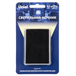 Светильник-ночник DTL-320 Прямоугольник/Black/Sensor с фотосенсором (день-ночь) черн. Uniel UL-00007